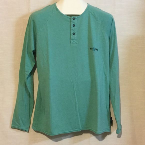 Maui & Sons Blue Turquoise Long Sleeve T - Picture 2 of 3